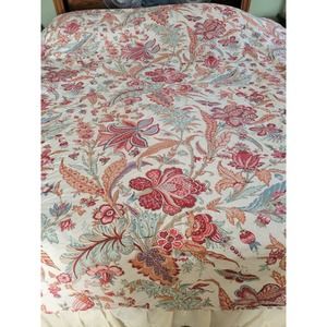 Pottery Barn King Paisley Red Florentine Floral Organic Duvet Bedspread & Shams